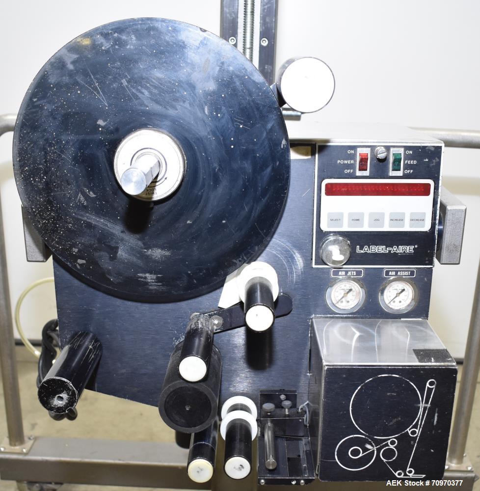 Used Label-Aire 2111M Pressure Sensitive Spot Blow On Labeler